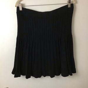 Max Studio Black Pleated Knit Skirt M